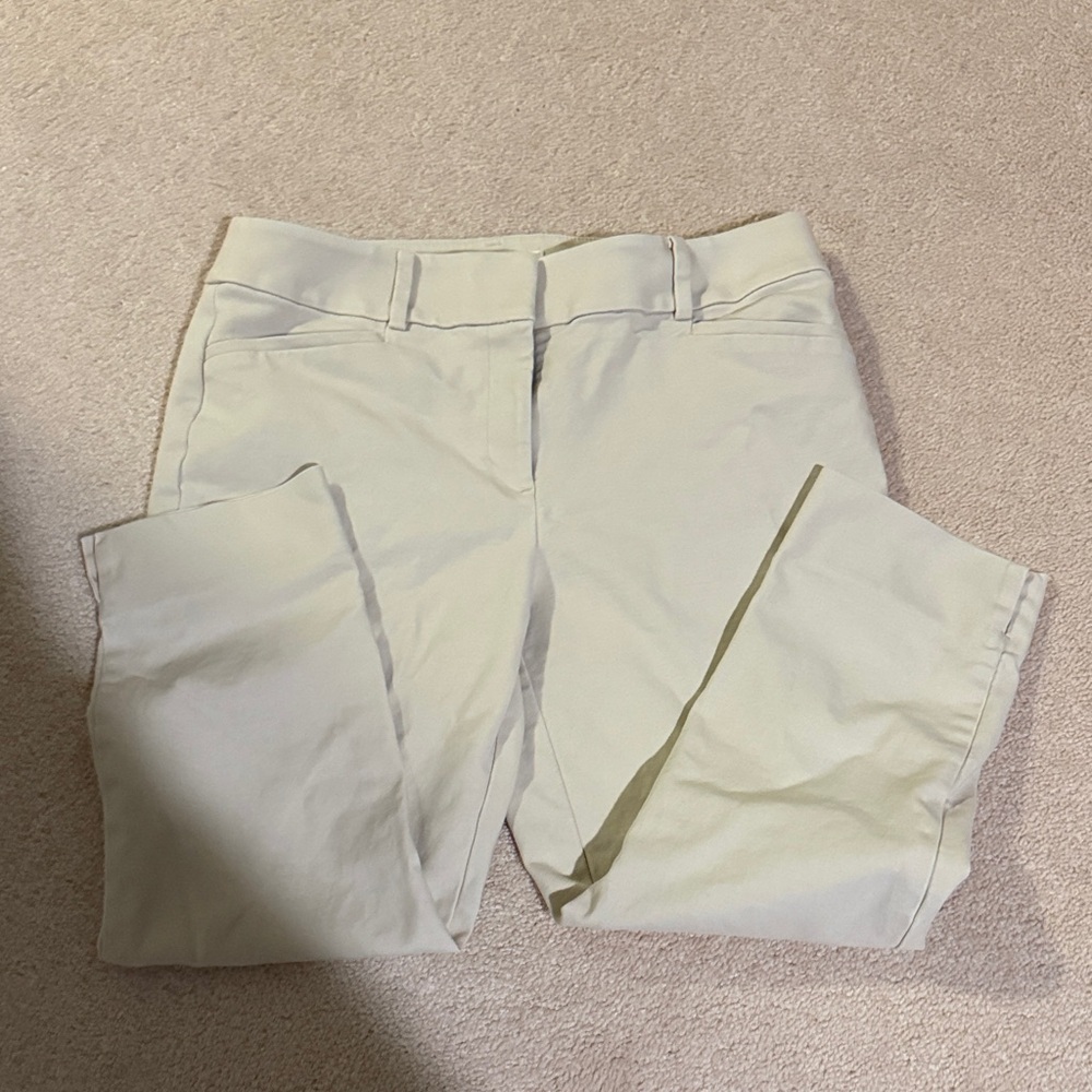 LOFT Cream Curvy Riviera Pants - Picture 2 of 9